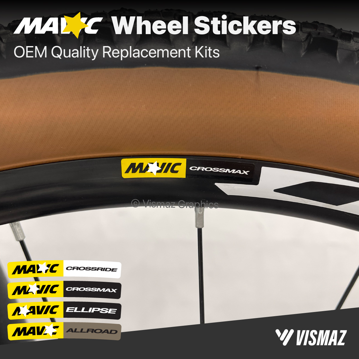 Mountain Biking Quotes - Vismaz Road Bike Wheel Stickers OEM