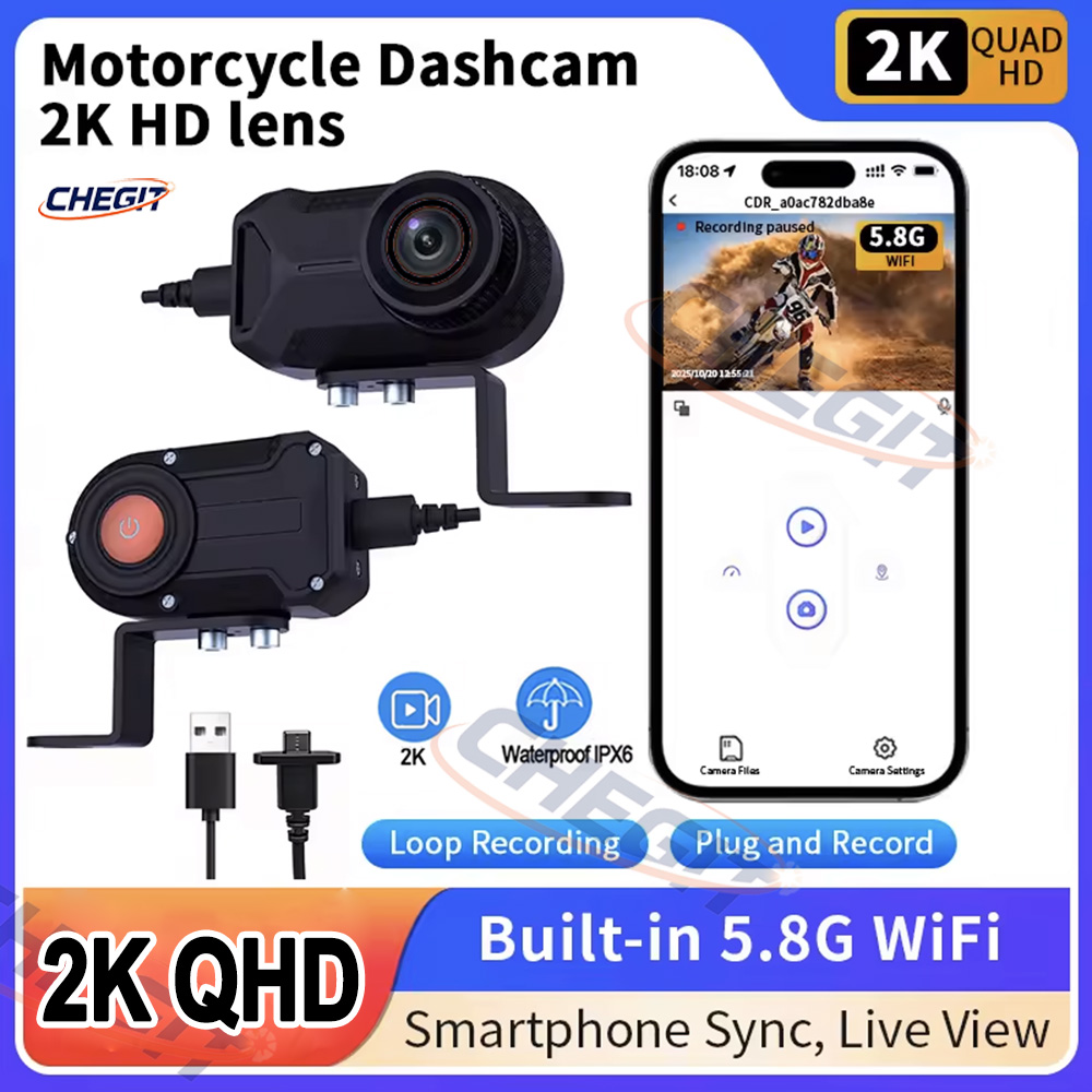 Motorcycle DVR 2K HD WiFi With – Mountain Biking Videos recenzja i cena