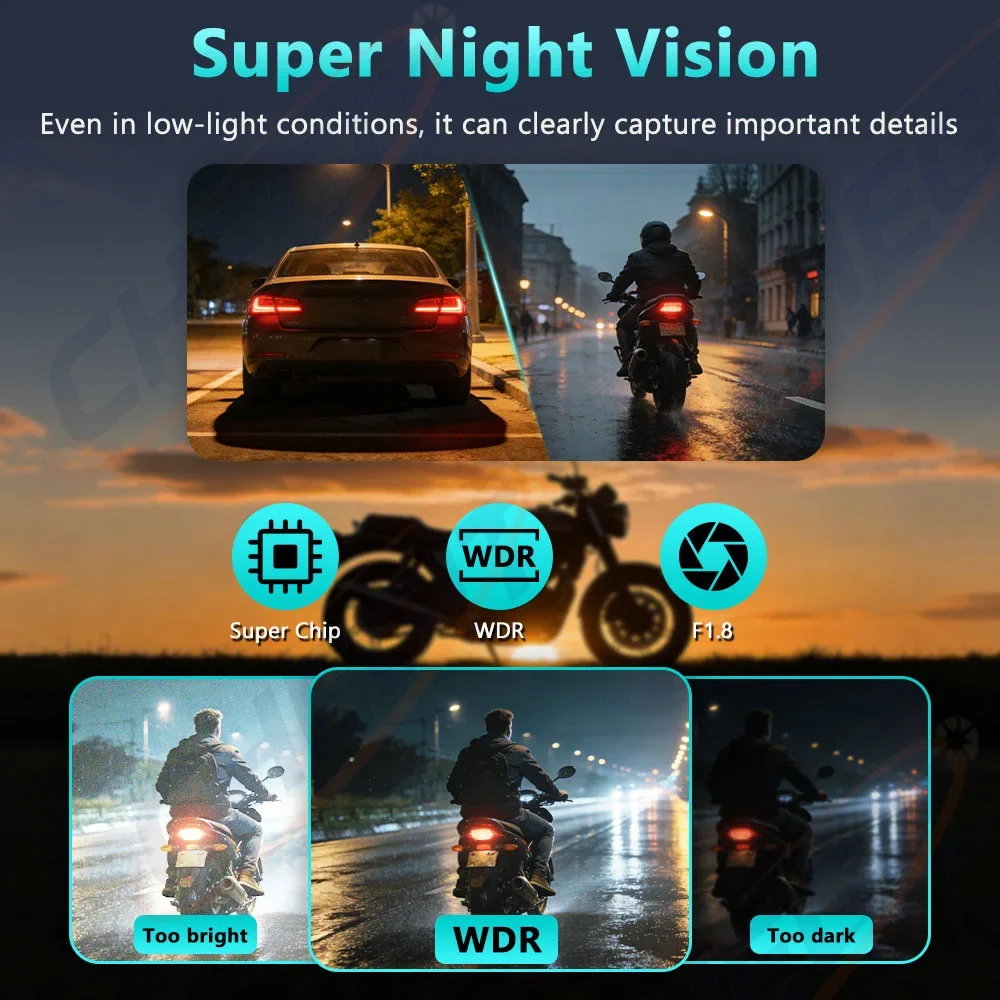 Motorcycle DVR 2K HD WiFi With – Mountain Biking Videos recenzja i cena