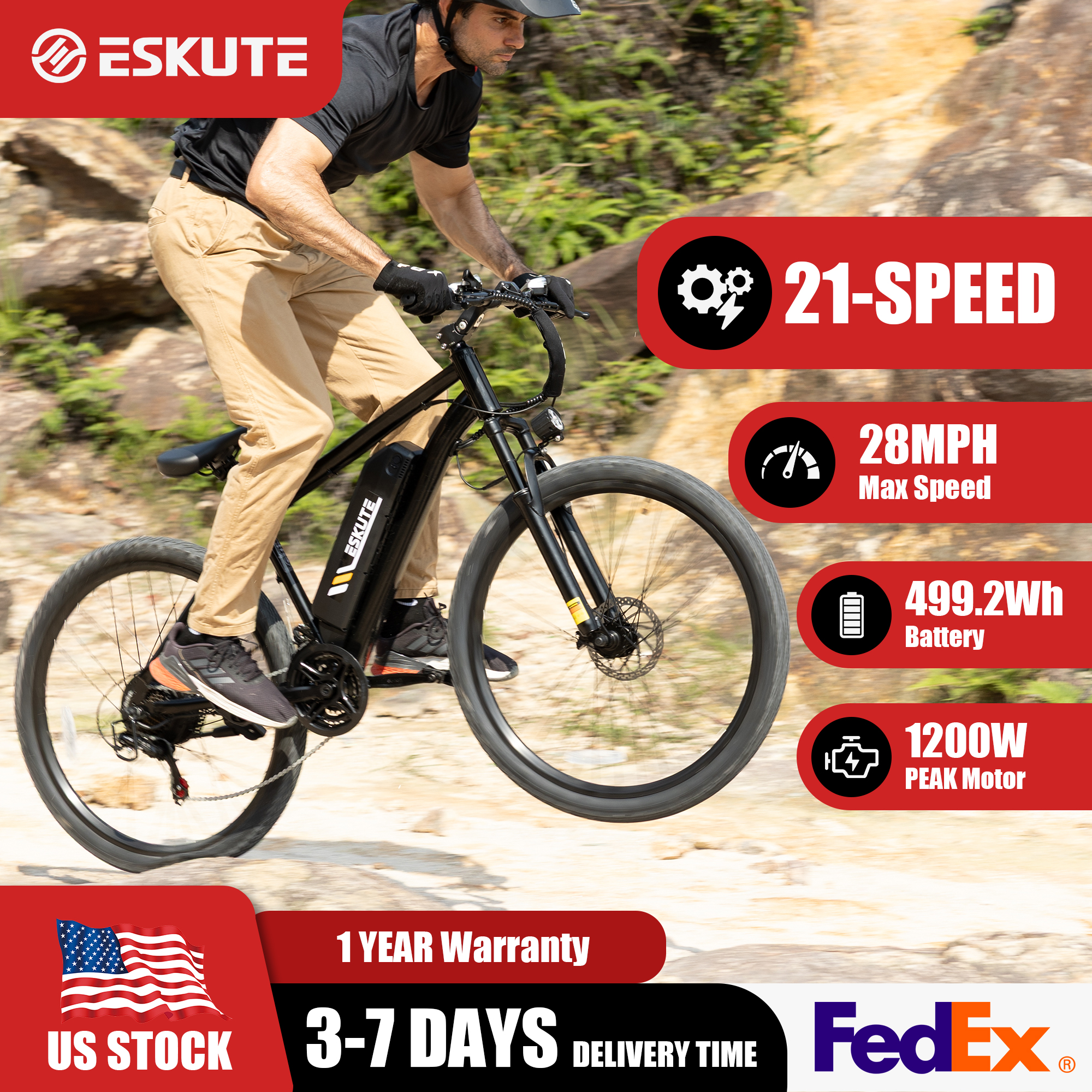 ESKUTE M200 Electric Bicycle   – Mountain Biking Gear recenzja i cena
